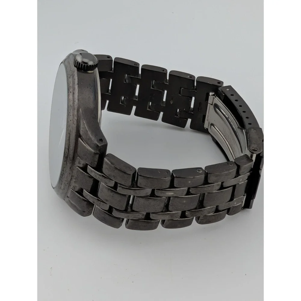Men's Black Quartz Watch 45mm Case 6.75